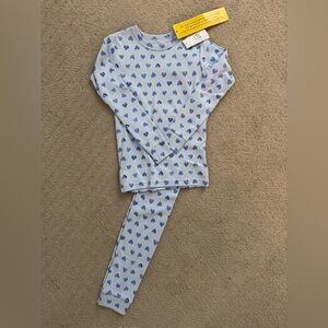Blue Heart Pattern Pajama Set